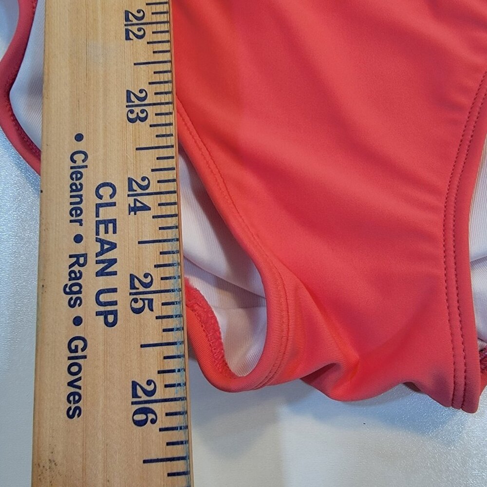 DKNY Ruched V-Neck One-Piece‎ Swimsuit Watermelon Sz 10 NWT - Picture 8 of 11